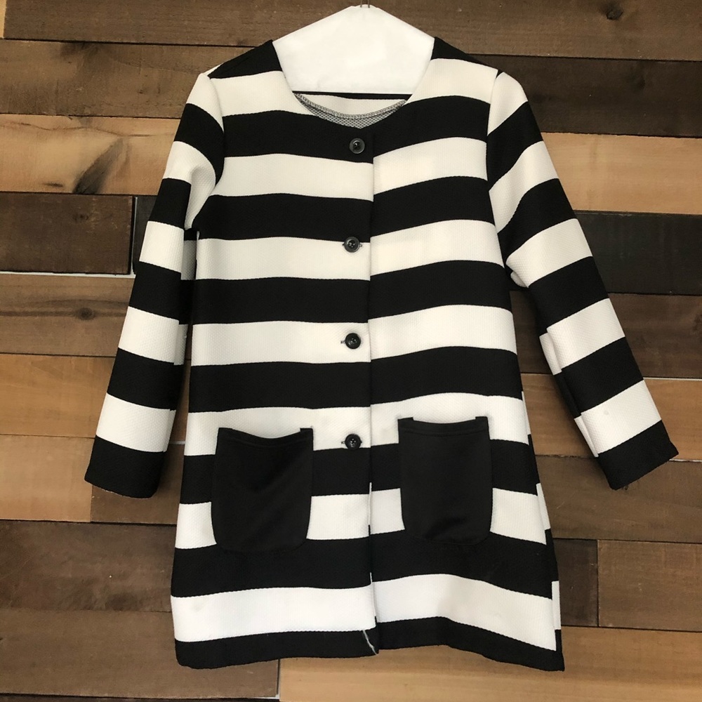 Black and white striped spring jacket